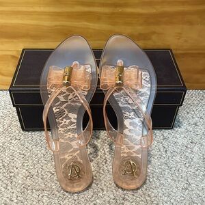 Vince Camuto Signature Baraka Nude Jelly Flip Flops